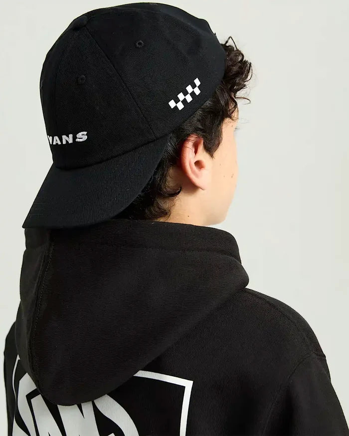 Kids Check Side Curved Bill Hat - Black