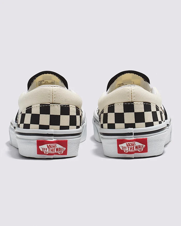 Kids Classic Slip-On Shoes - Checkerboard Black/White