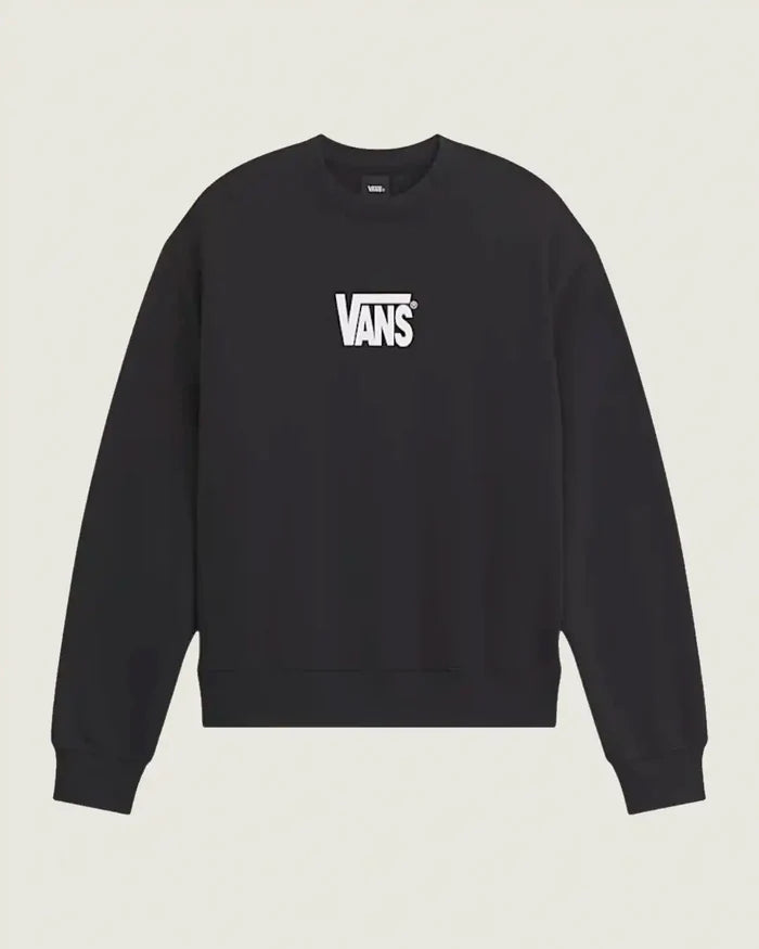 Kids Stretch Logo Crew Sweatshirt- Black/White