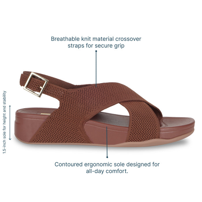 Knitted CrossStrap Tan Platform