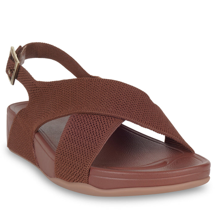 Knitted CrossStrap Tan Platform