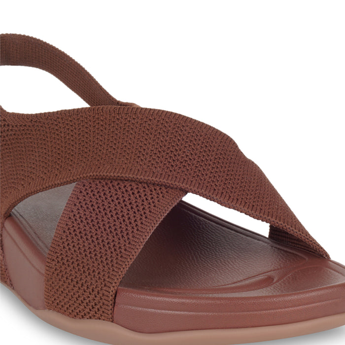 Knitted CrossStrap Tan Platform
