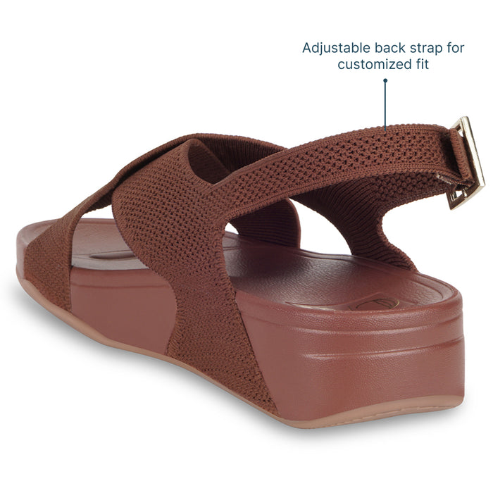 Knitted CrossStrap Tan Platform