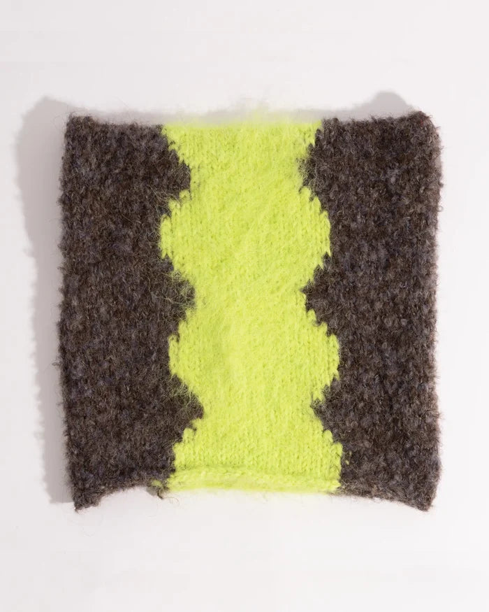 Lampshade Ribbon Square Beanie - Grey/Fluoro