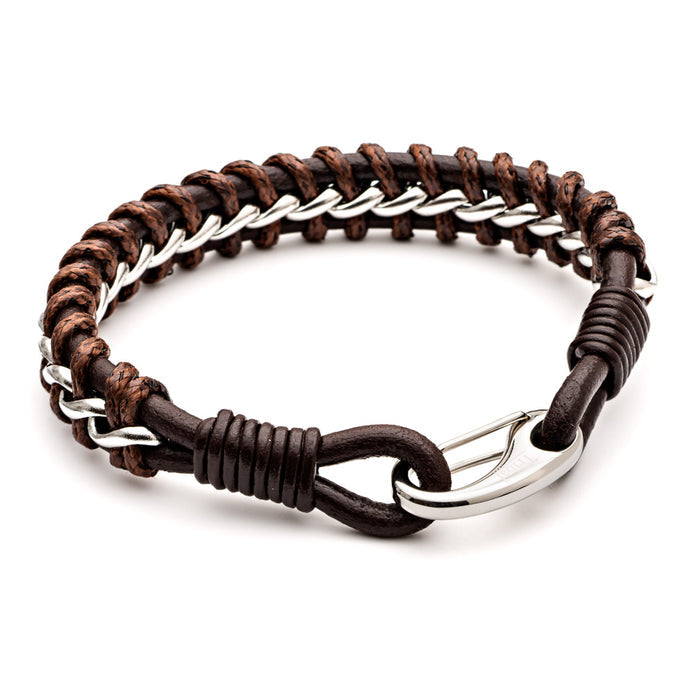 Leather and Steel Bracelet