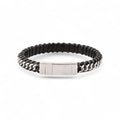 Leather & Curb Chain Bracelet