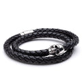 Leather Skull Wrap Bracelet