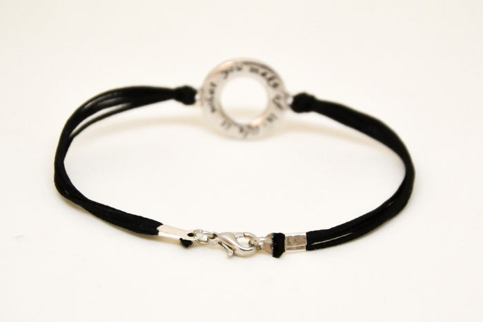 Life is what you make of it bracelet for men, black cord - shani-adi-jewerly