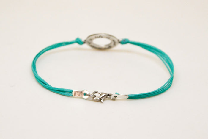 Life is what you make of it bracelet for men, turquoise cord - shani-adi-jewerly