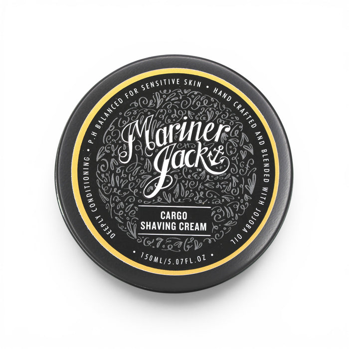 Mariner Jack cargo shaving cream container on a white background