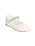 MATTE SHOES WITH BRAIDED RHINESTONE STRAP