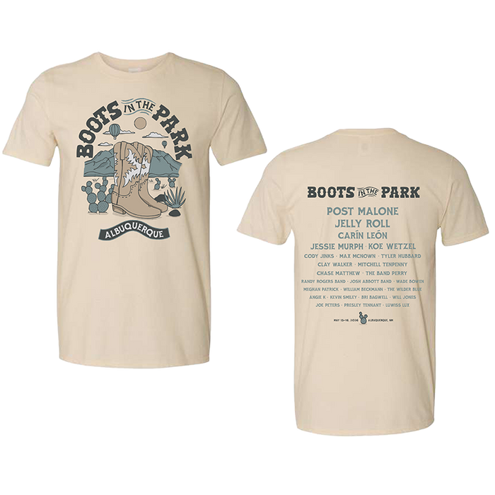May 15 & 16, 2026 ABQ Boots In The Park - Boots Natural Tee