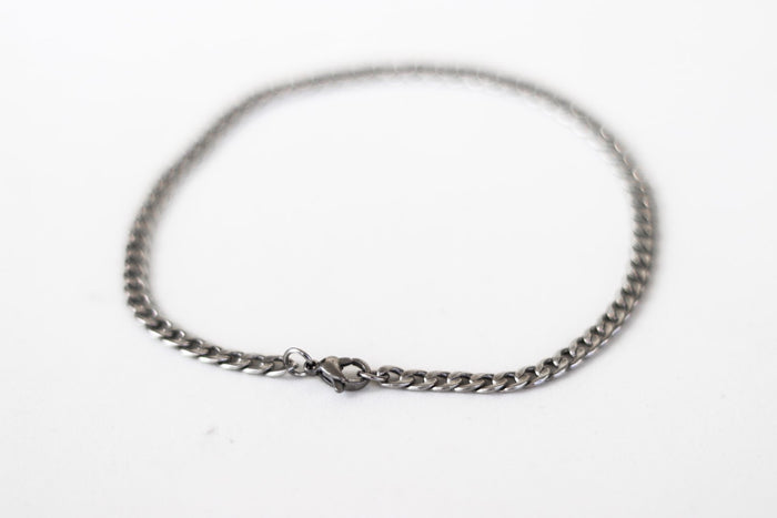 Men's ankle bracelet, silver tone link chain anklet for him