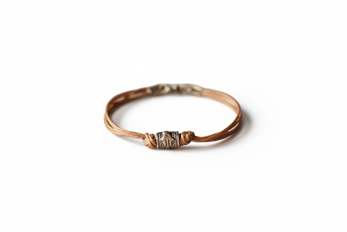 bronze hamsa hand bead charm bracelet for men