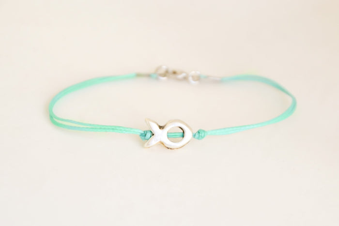 Men's Bracelet with a Silver Tone Fish Charm, Fisherman Gift for Him, Nautical Jewelry