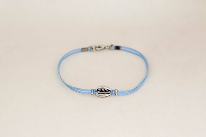Men's bracelet with silver shell charm - shani-adi-jewerly