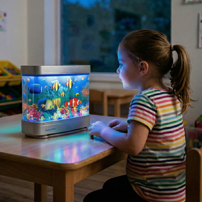 Mini Aquarium Lamp with Rolling Screen | Compact Calming Sensory Light