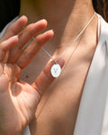 Moonlit Letters Oval Necklace