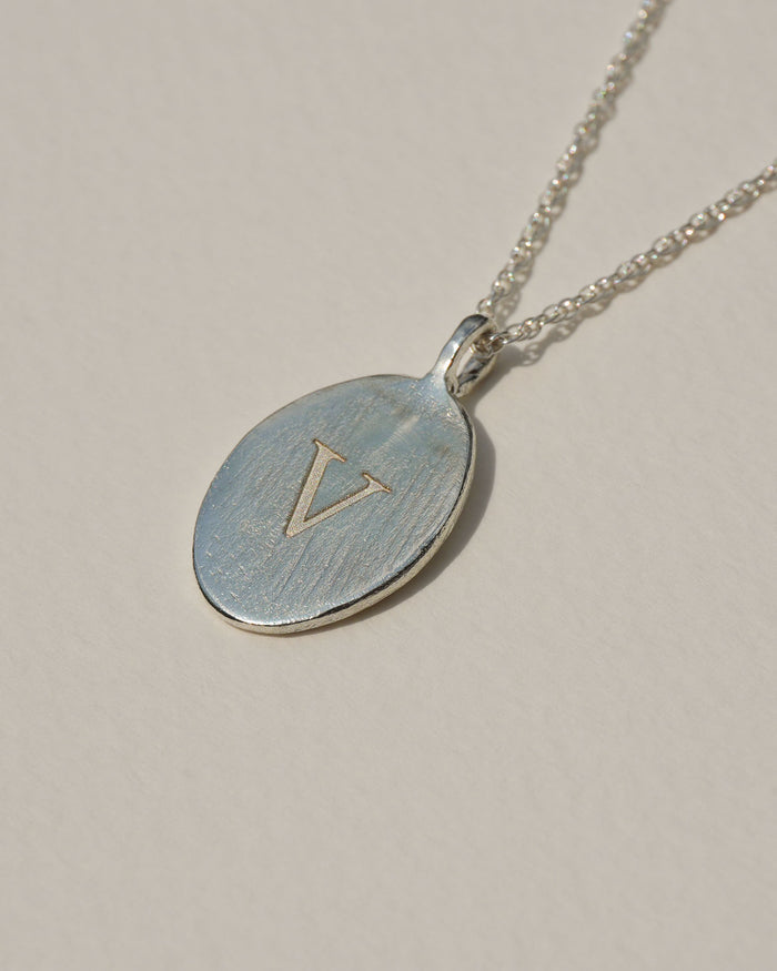 Moonlit Letters Oval Necklace