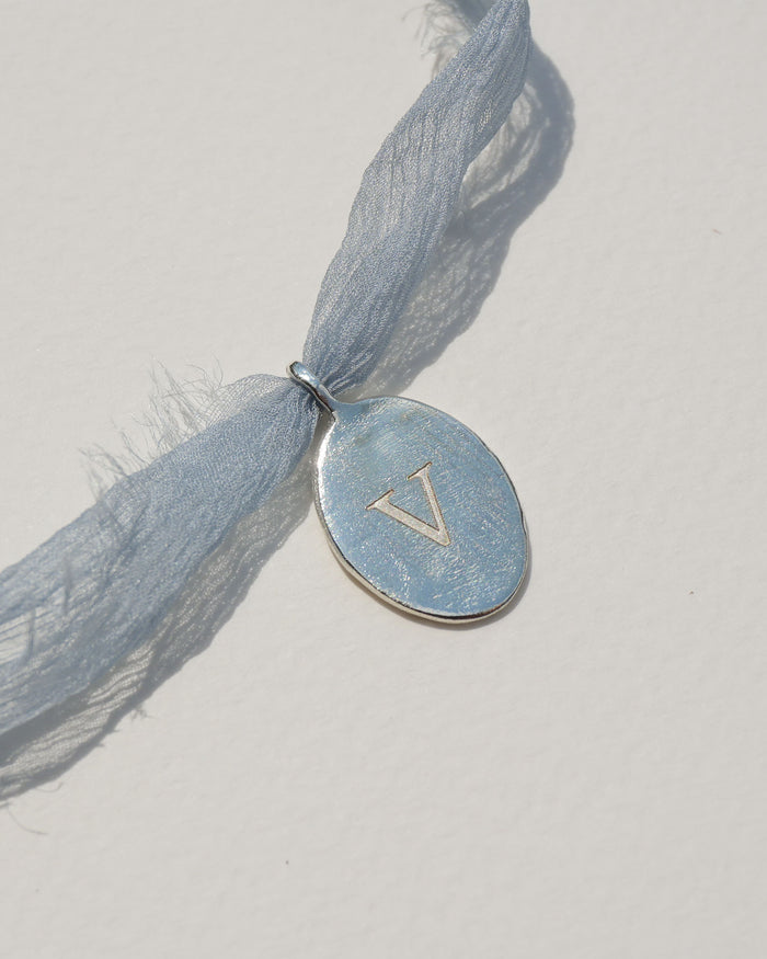 Moonlit Letters Oval Necklace
