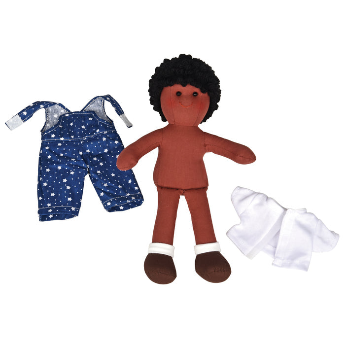 Multicultural Soft and Cuddly Leon Doll | 11 Inch Plush Ragdoll with Removable Clothing