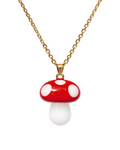 gold necklace with mushroom charm