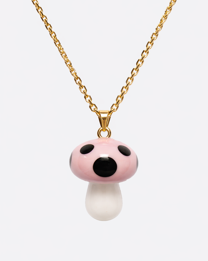 WHYAT Necklace with pink Mushroom