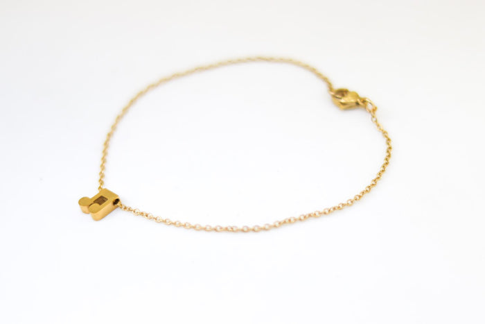 Music note anklet, gold tone chain ankle bracelet, personalised jewelry, festival jewelry