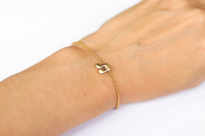 Music note bracelet, gold tone chain bracelet, tiny music note charm bracelet, festival jewelry