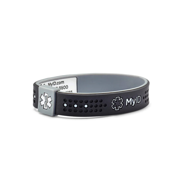 MyID Sport Medical ID Bracelet Black/Gray