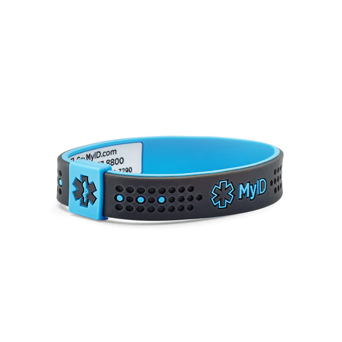 MyID Sport Medical ID Bracelet Gray/Blue