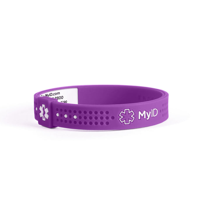 MyID Sport Medical ID Bracelet Purple/White