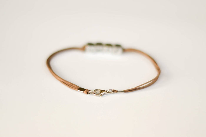 Customised name bracelet for men, brown cord, John bracelet - shani-adi-jewerly