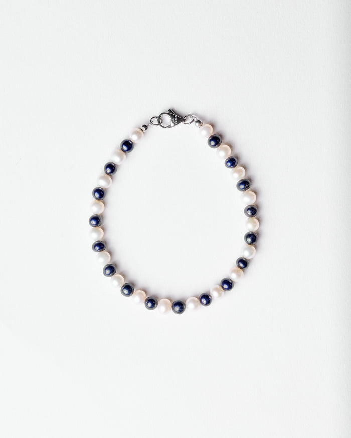 Freshwater Pearl Bracelet  in Navy
