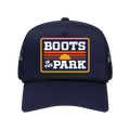 Navy Sunset Patch Trucker Rope Hat