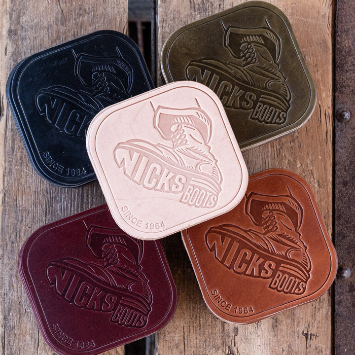 Nicks Stomp Coaster(In-Stock) - 12-15oz Wickett & Craig Belt Leather | Set of 5