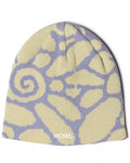 No Cuff Beanie - White/Blue