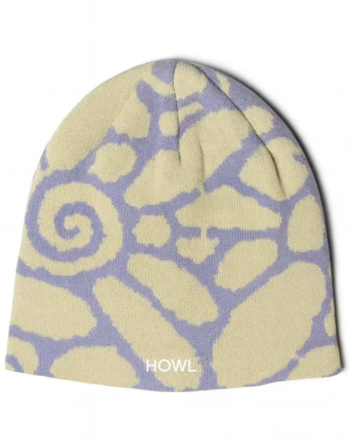 No Cuff Beanie - White/Blue