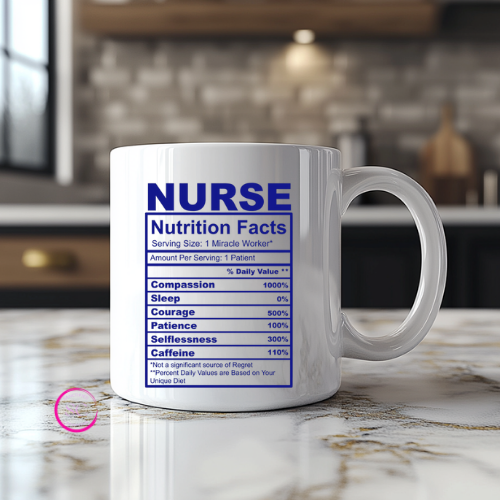 Nurse Fueled by Coffee & Compassion - Ceramic Mug with UV DTF Decal