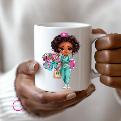 Nurse Life-Ceramic Mug with UV DTF Wrap