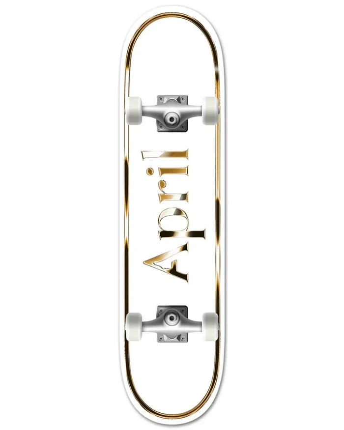 Og Logo Golden Complete Skateboard - White