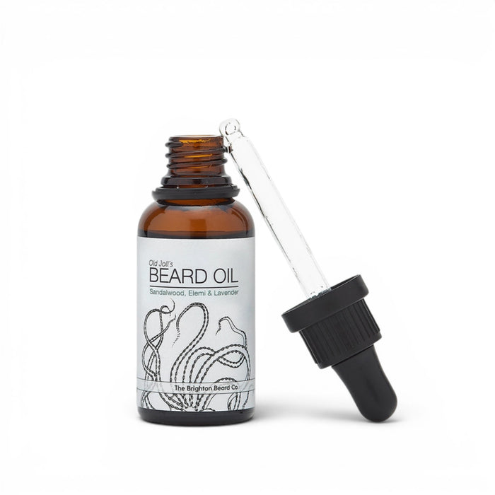 30ml beard oil bottle with pipette removed showing applicator detail
