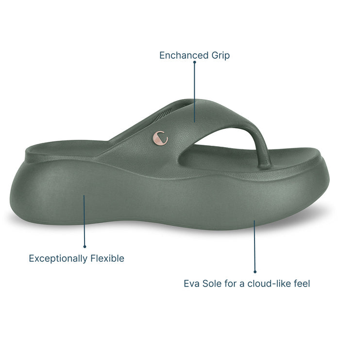 Olive Green Thong Slides