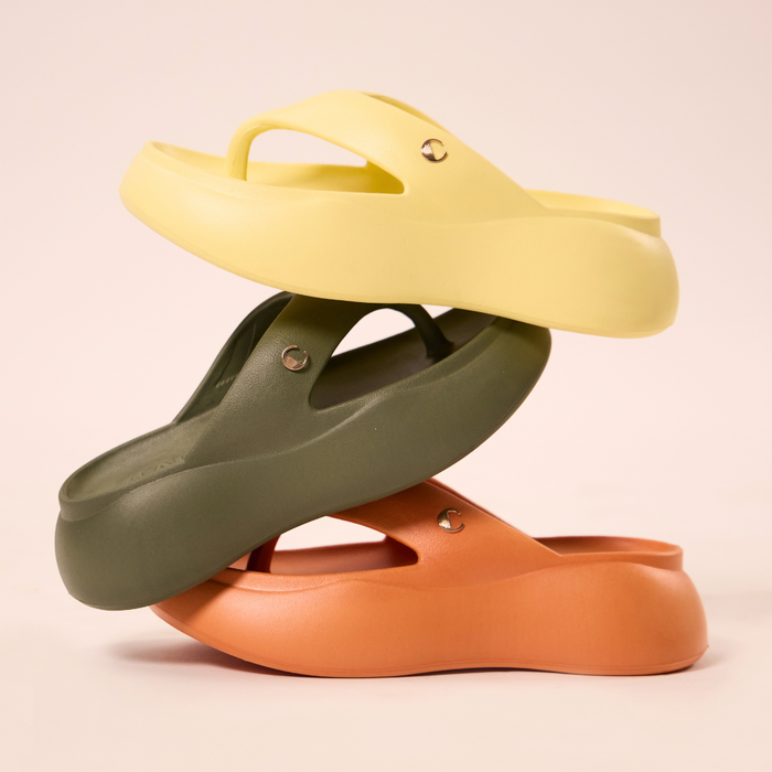 Olive Green Thong Slides