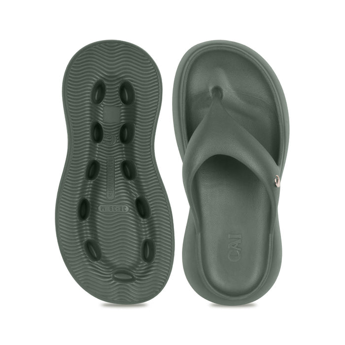 Olive Green Thong Slides