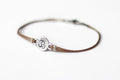 Om bracelet for women, personalised gift for her, brown yoga bracelet, adjustable