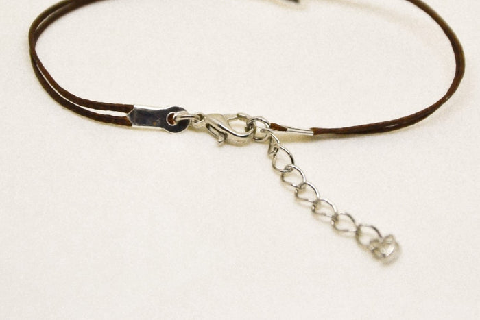 Om bracelet for women, personalised gift for her, brown yoga bracelet, adjustable
