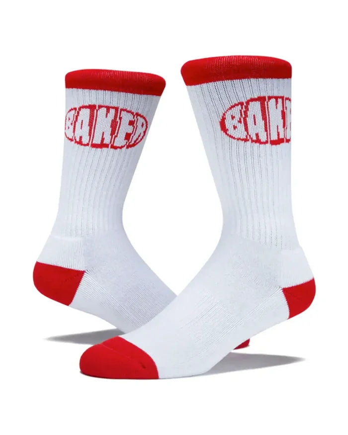 Oval Socks - White/Red