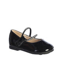PATENT FLATS WITH DOUBLE RHINESTONE STRAP