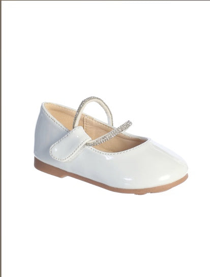 PATENT FLATS WITH DOUBLE RHINESTONE STRAP